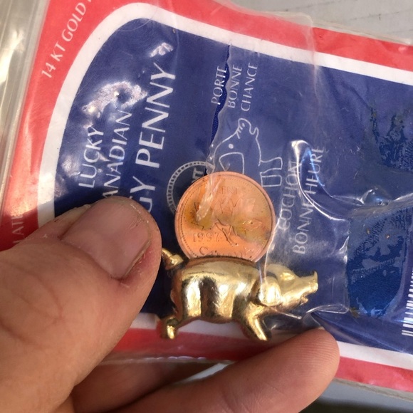 Vtg Lucky Canadian Piggy Penny Charm - Picture 9 of 9